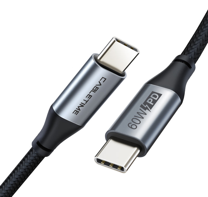 CABLETIME καλώδιο USB-C CMCM60W, 60W PD, 480Mbps, 1m, μαύρο