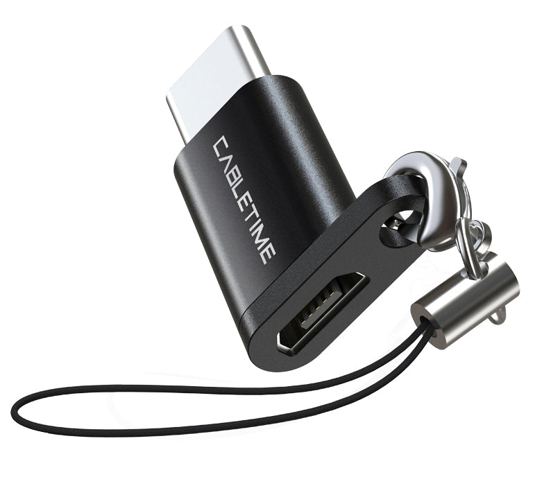 CABLETIME αντάπτορας USB Type-C σε USB Micro CMBF, μαύρος