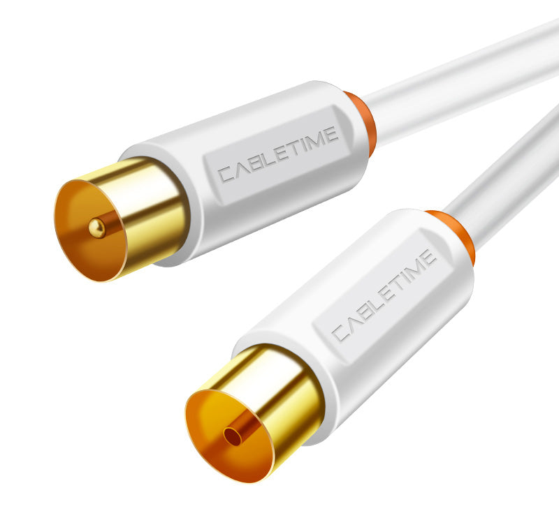 CABLETIME καλώδιο κεραίας CT-AV101, 75 Ohm, 3m, λευκό
