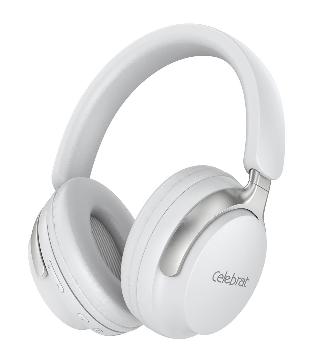 CELEBRAT headphones A40, ασύρματα & ενσύρματα, 40mm, 250mAh, λευκά