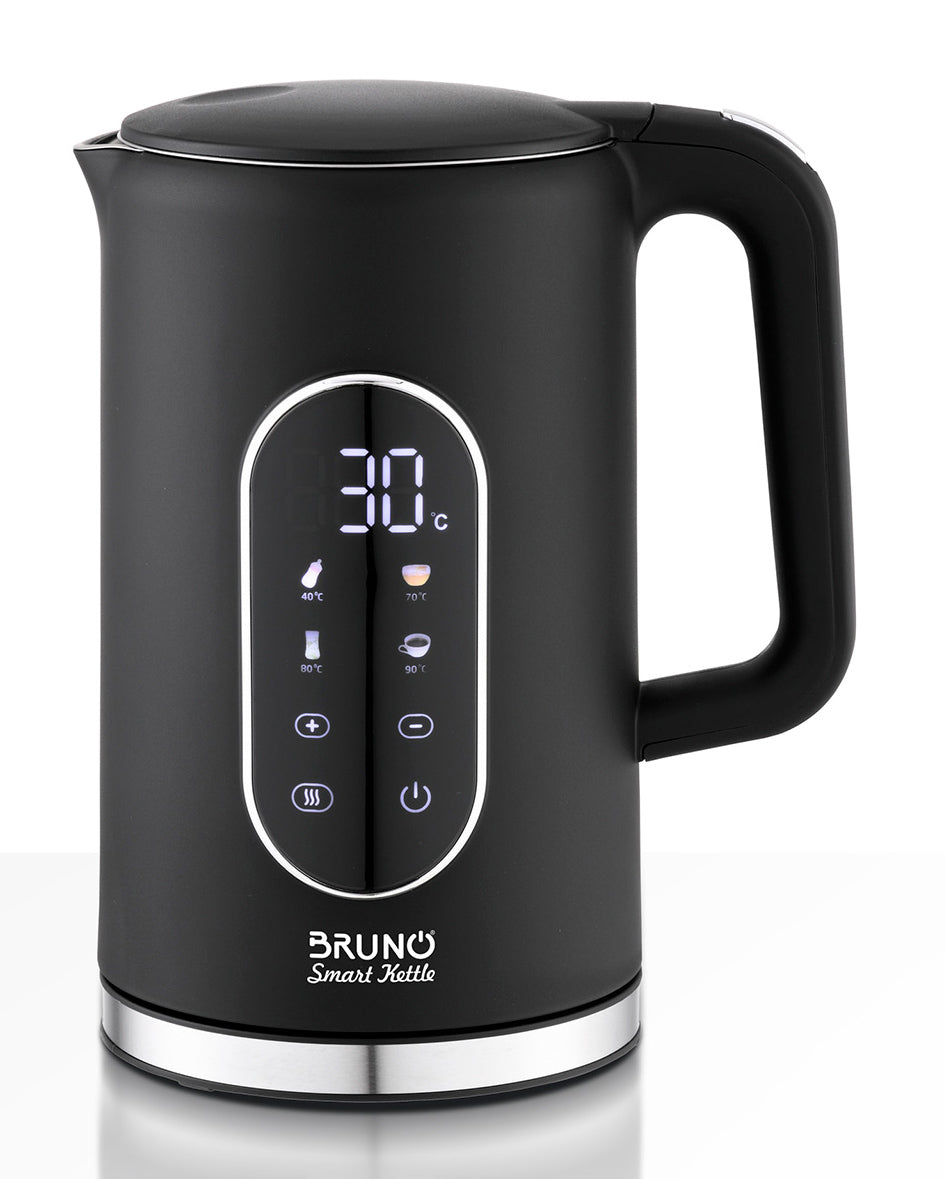 BRUNO Βραστήρας νερού προηγμένων λειτουργιών, ψηφιακός με διπλό τοίχωμα BRN-0245, 1.7L 2200W, μαύρος