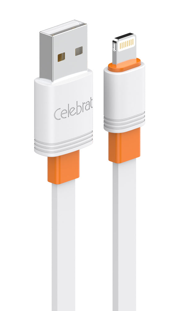 CELEBRAT καλώδιο Lightning σε USB CB-33L, flat, 2.4A, 1m, λευκό