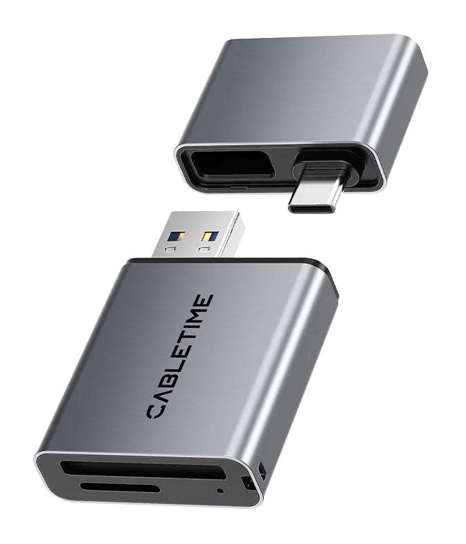CABLETIME card reader CT-ACCD3-AG για SD & micro SD, USB 3.0, 5Gbps, γκρι