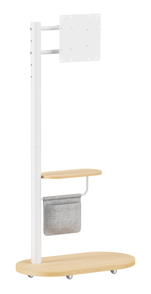 BRATECK βάση τηλεόρασης δαπέδου FS54-22T-02W, 17-43", έως 15kg, με ράφι & ροδάκια