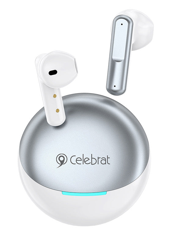 CELEBRAT earphones με θήκη φόρτισης W61, True Wireless, 13mm, 25/200mAh, λευκά